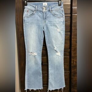 Hudson jeans Collin size 27 raw hem Light Blue Distressed Women Jeans